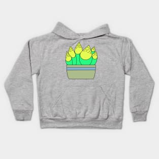 Cute Cactus Design #70: Yellow Top Succulents Kids Hoodie